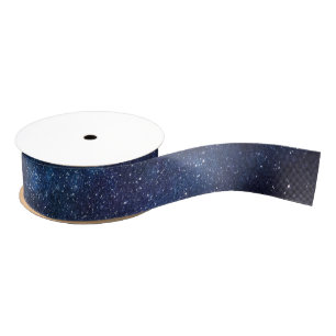 Ruban Gros-grain Elégant bleu Milkyway Galaxy Texture