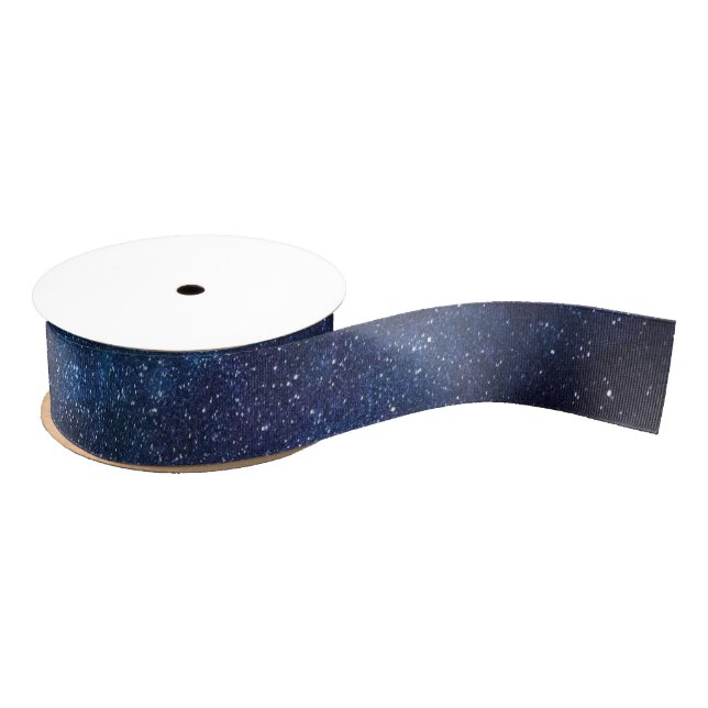 Ruban Gros-grain Elégant bleu Milkyway Galaxy Texture (Bobine)