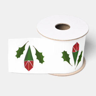 Ruban Gros-grain Elégant Roses rouges Abstraites, Motif de vacances