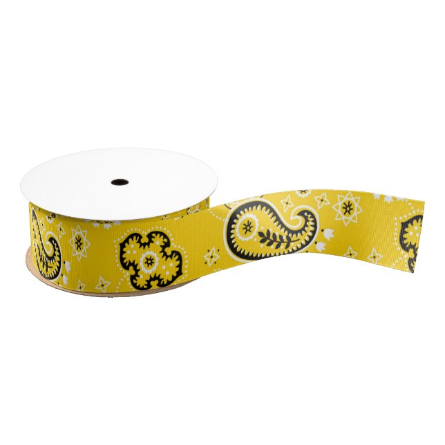 Ruban Gros-grain Emballage Cadeau Jaune Bandana Moderne Cowboy (Bobine)