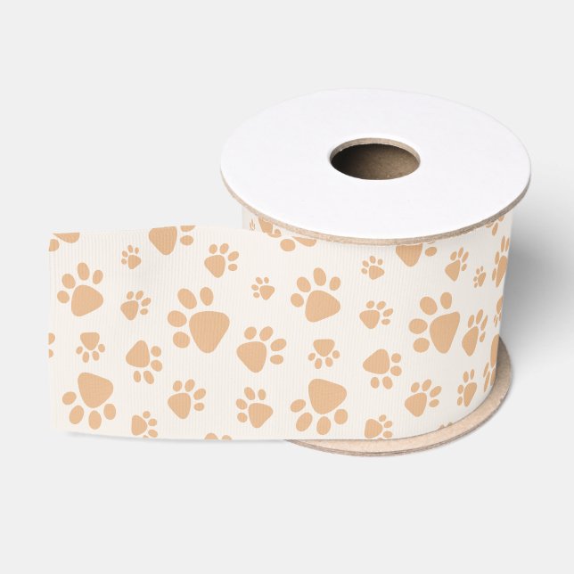 Ruban Gros-grain Empreinte de Patte de Chien Adorable (Bobine)