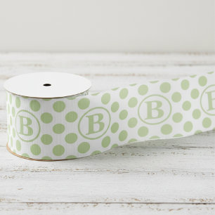 Ruban Gros-grain Enfants Pastel Vert à pois