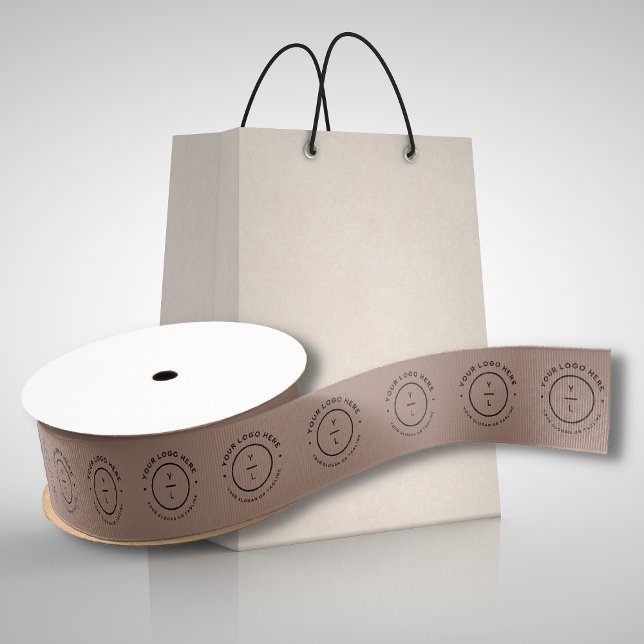 Ruban Gros-grain Entreprise moderne Marque Emballage Beige Logo d'e (Créateur téléchargé)