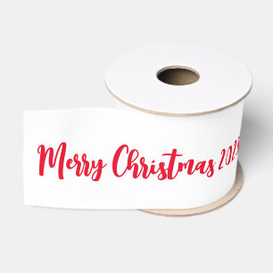 Ruban Gros-grain Enveloppe cadeau blanc Joyeux Noël personnalisé
