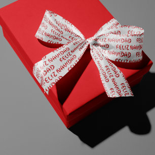 Ruban Gros-grain Feliz Navidad Red Chile Pepper