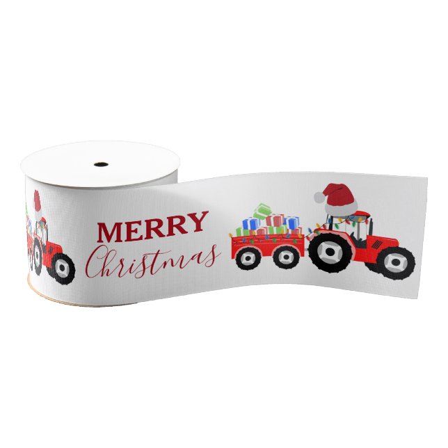 Ruban Gros-grain Ferme de camions Red Christmas Truck (Bobine)