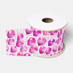Ruban Gros-grain Fête d'anniversaire/ Baby Shower Rose Fantaisiste