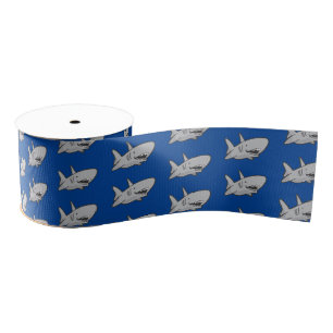 Ruban Gros-grain Fête d'anniversaire de requin Bleu Grosgrain Ruban