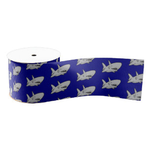 Ruban Gros-grain Fête d'anniversaire de requin Bleu Grosgrain Ruban