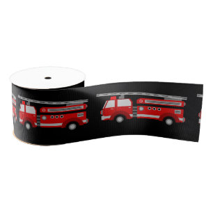 Ruban Gros-grain Fête du camion d'incendie Anniversaire Cadeau Gro