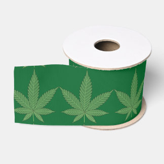 Ruban Gros-grain Feuille de mauvaises herbes personnalisée