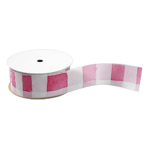 Ruban Gros-grain Fille Pink Plaid Stripes Anniversaire