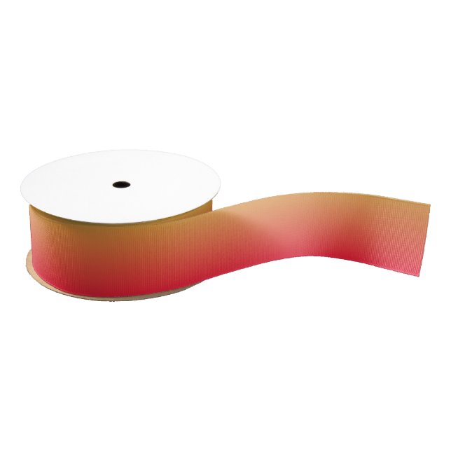 Ruban Gros-grain Flamme rouge et ombre jaune (Bobine)