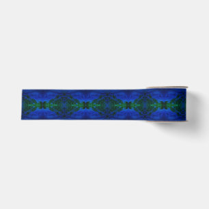 Ruban Gros-grain Flèches Abstraites de teinture bleue et verte
