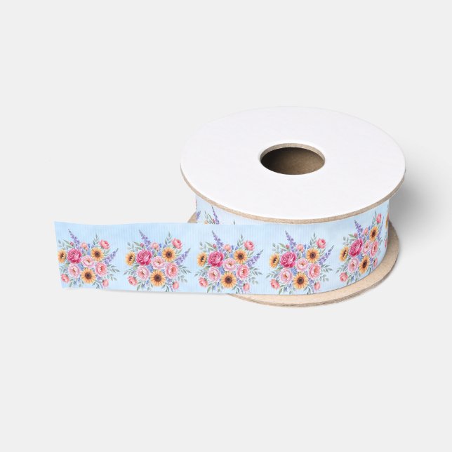 Ruban Gros-grain Fleurs (Bobine)