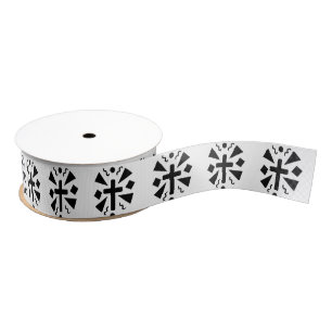 Ruban Gros-grain Foi en noir et blanc Journaling Cross