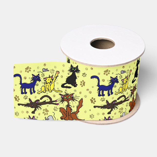 Ruban Gros-grain Folle de chats (Bobine)