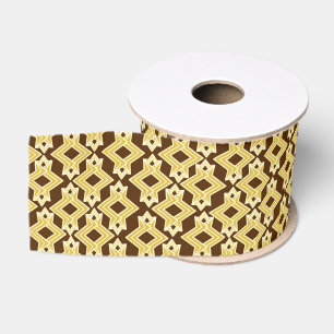 Ruban Gros-grain Fond d'écran Art Déco Motif, Brown et or