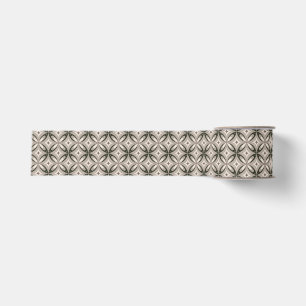 Ruban Gros-grain Formes circulaires rétro beige et marron