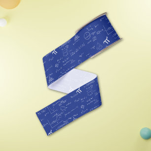 Ruban Gros-grain Formules de mathématiques bleu marine