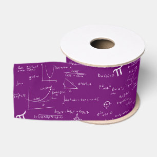 Ruban Gros-grain Formules équations de maths violettes pour la remi