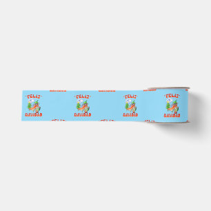 Ruban Gros-grain Funny Feliz Navidad Cute Christmas Chili
