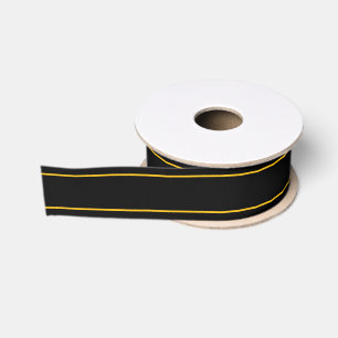 Ruban Gros-grain Garniture Jaune Noir Prépa Équipe Sportive École