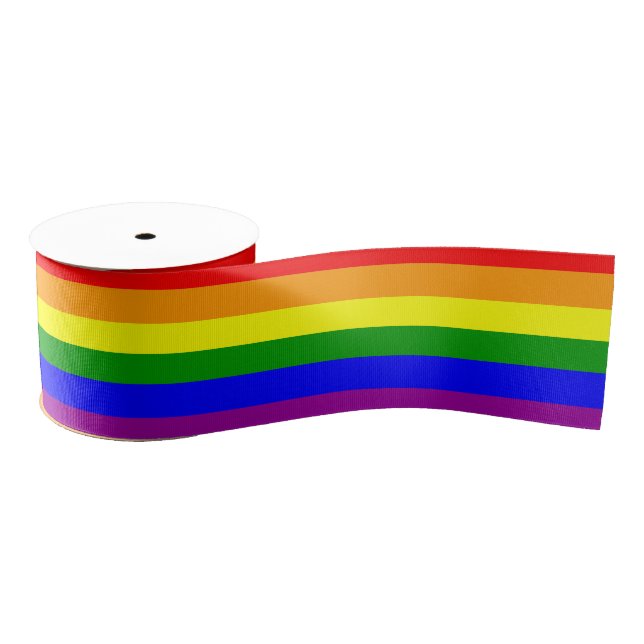 Ruban Gros-grain Gay Lesbian Pride du drapeau arc-en-ciel (Bobine)