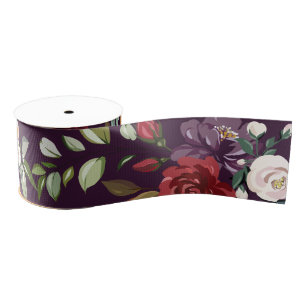 Ruban Gros-grain Géométrie or Rose violette 3" Grosgrain Ribbon Plu