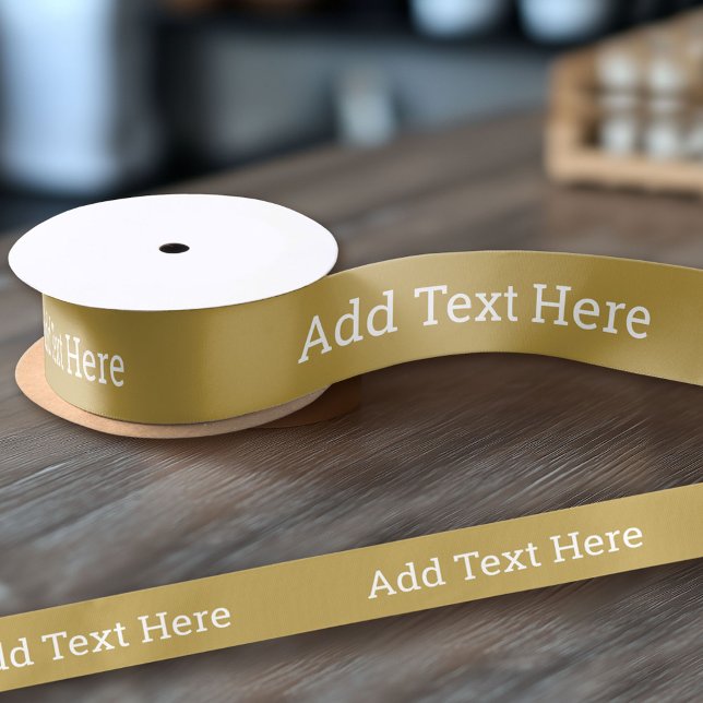 Ruban Gros-grain Gold Créez votre propre texte - Faites-le votre te (Custom Ribbon on a Roll - Personalize this ribbon with you text)