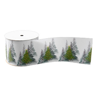 Ruban Gros-grain Golden Forest Glow Christmas Ribbon