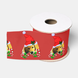 Ruban Gros-grain Golden Retriever Puppy Christmas