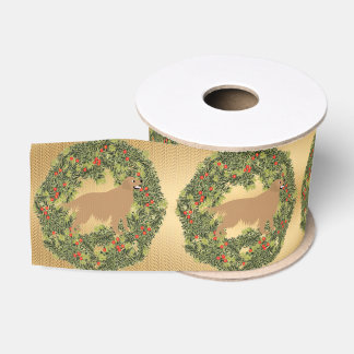 Ruban Gros-grain Golden Retriever Wreath