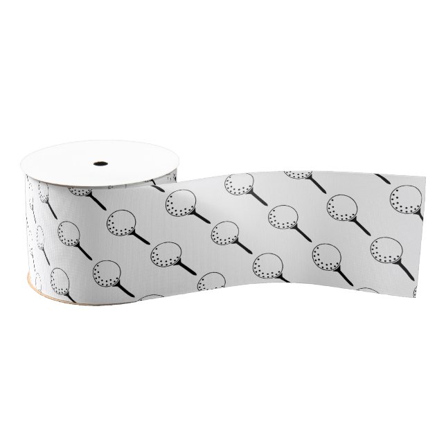 Ruban Gros-grain Golf Ball Tee Motif Classic Timeless Golf Fun (Bobine)