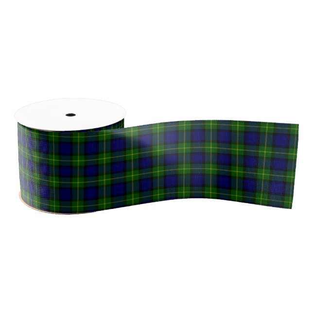 Ruban Gros-grain Gordon tartan bleu vert plaid (Bobine)