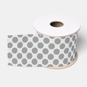 Ruban Gros-grain Grands points rétro - tons gris / gris