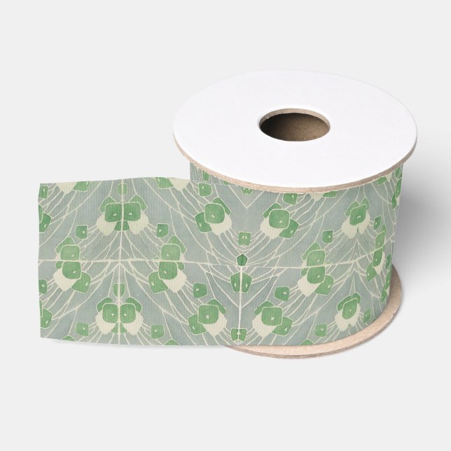 Ruban Gros-grain Green Geometry 1915 Hannah Borger Overbeck (Bobine)
