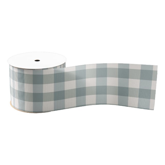 Ruban Gros-grain Green Plaid En vichy Country Farmhouse Simple (Bobine)