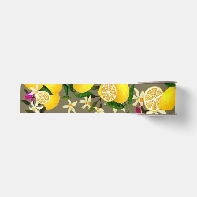 Ruban Gros-grain Gris citron (Devant)
