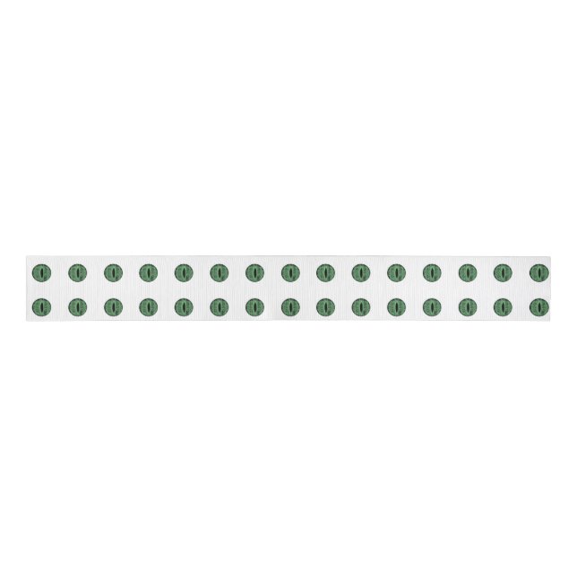 Ruban Gros-grain Halloween Green Polka Dot Eyes (Devant)