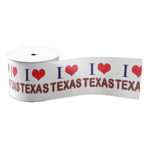 Ruban Gros-grain I (Coeur) Love Texas Bluebonnet