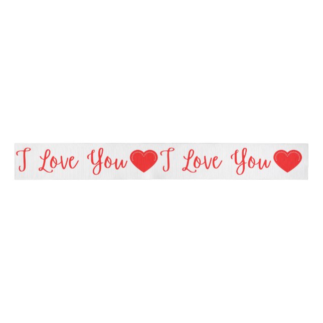 Ruban Gros-grain I Love You Red Valentine's Grosgrain Ribbon (Devant)