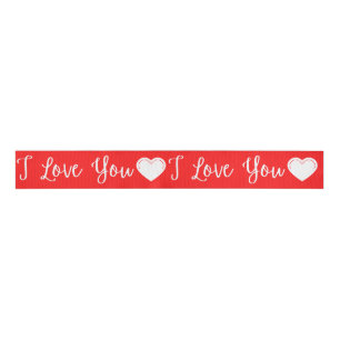 Ruban Gros-grain I Love You White Valentine's Grosgrain Ribbon