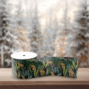 Ruban Gros-grain Illustration de la jungle de la forêt de léopards