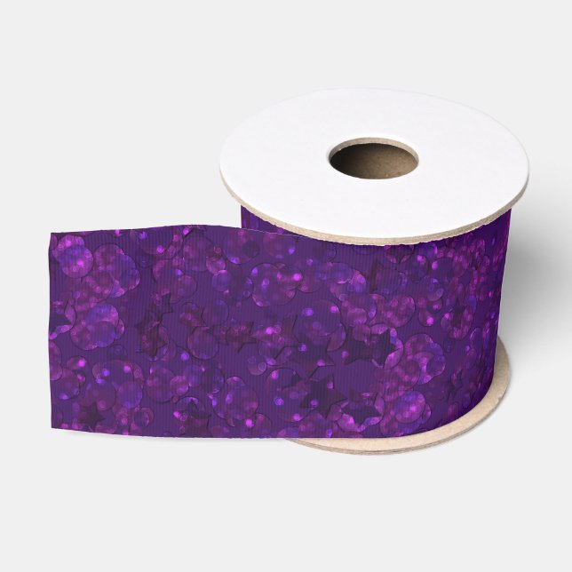 Ruban Gros-grain Impression paillettes bokeh scintillement (Bobine)
