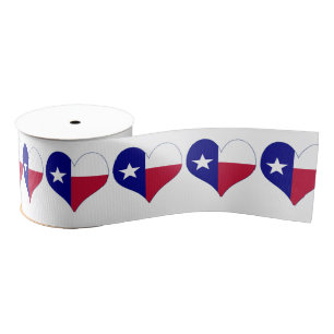 Ruban Gros-grain J'aime le coeur de drapeau du Texas