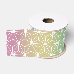 Ruban Gros-grain Japonais Asanoha traditionnel Motif arc-en-ciel