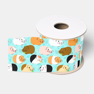 Ruban Gros-grain Joli motif de cochon d'Inde