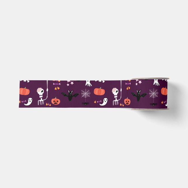 Ruban Gros-grain Jolie Art Halloween Effrayant (Devant)