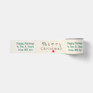 Ruban Gros-grain Joyeux Noël et Ornement avec Fond Ombré